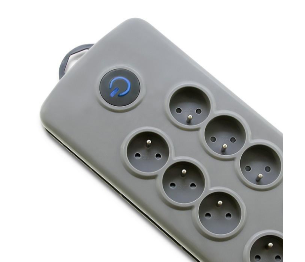 QOLTEC Quick Switch, 8 gniazd, 2,5m, szara 50162 - 462000 - zdjęcie 2